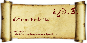 Áron Beáta névjegykártya